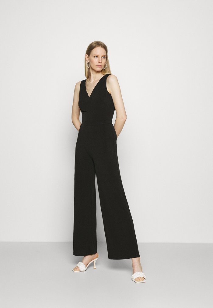 Jumpsuit Anna Field Punto Larges Leg V Occasion Noir Femme | MHN-8122484